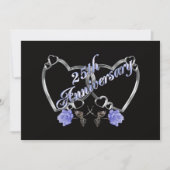 25周年記念パーティの招待状シルバー 招待状 (正面)