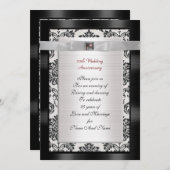 25周年記念パーティの招待状白黒 招待状 (正面/裏面)