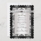 25周年記念パーティの招待状白黒 招待状 (正面)