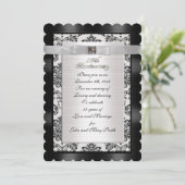 25周年記念パーティの招待状白黒 招待状 (スタンド正面)