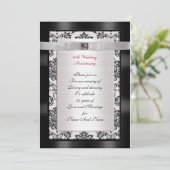 25周年記念パーティの招待状白黒 招待状 (スタンド正面)