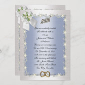 25周年記念パーティの招待状 エレガント 招待状 (正面/裏面)