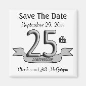25周年記念パーティーの好意を保存 マグネット (正面)