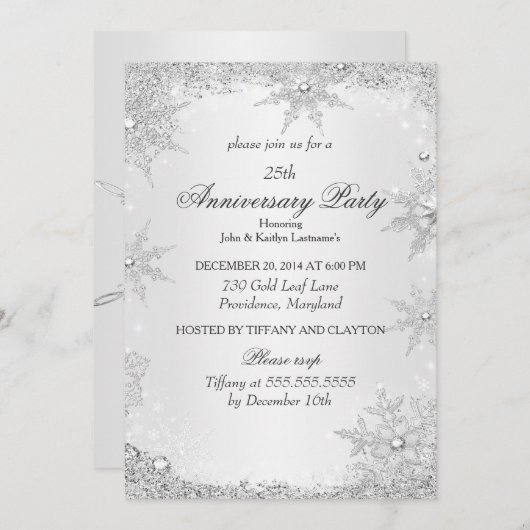 25周年記念パーティーシルバーウィンターワンダーランド 招待状 (正面/裏面)