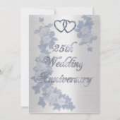 25周年記念パーティーシルバーハート フォーマル 招待状 (正面)