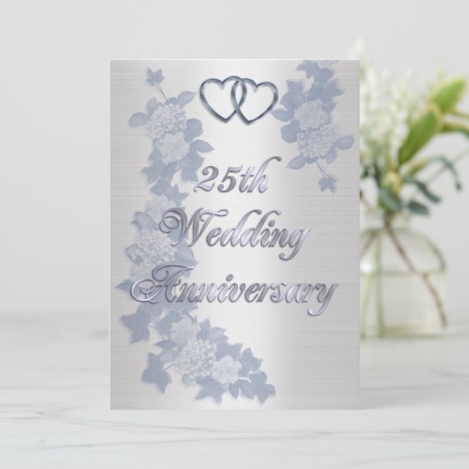 25周年記念パーティーシルバーハート フォーマル 招待状 (スタンド正面)