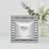 25周年記念パーティーシルバーホワイトハートジュエル3 招待状 (スタンド正面)