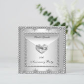 25周年記念パーティーシルバーホワイトハートジュエル4 招待状 (スタンド正面)