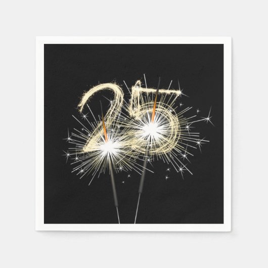 25周年記念パーティースパーカーズオンブラック スタンダードカクテルナプキン (正面)