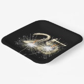 25周年記念パーティースパーカーズオンブラック ペーパープレート (傾斜あり)