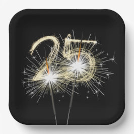 25周年記念パーティースパーカーズオンブラック ペーパープレート