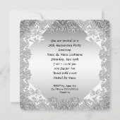 25周年記念パーティーホワイトシルバーレース 招待状 (裏面)