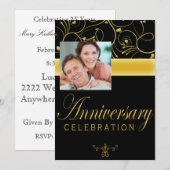 25周年記念パーティー招待状（写真付き） 招待状 (正面/裏面)