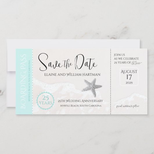 25周年記念ビーチ搭乗パス日付の保存 (正面)