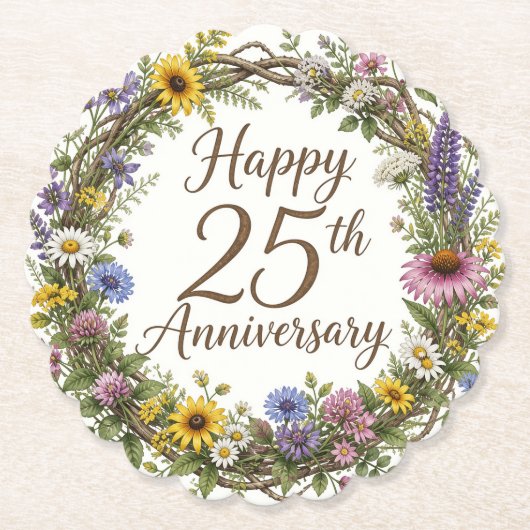 25周年記念フラワー ペーパーコースター (正面)