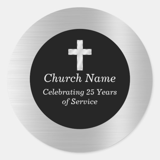 25周年記念ブラック&シルバー・チャーチ記念パーティー ラウンドシール (正面)