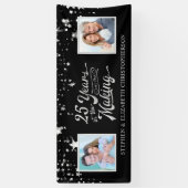 25周年記念ブラック&シルバーThen & Nowの写真 横断幕 (縦)