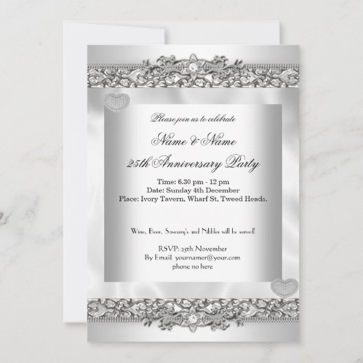 25周年記念ホワイトシルバーエレガントハートレース3 招待状 (裏面)