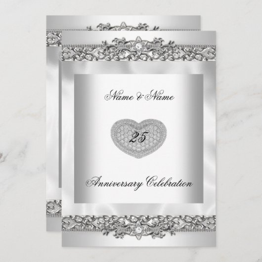 25周年記念ホワイトシルバーエレガントハートレース3 招待状 (正面/裏面)