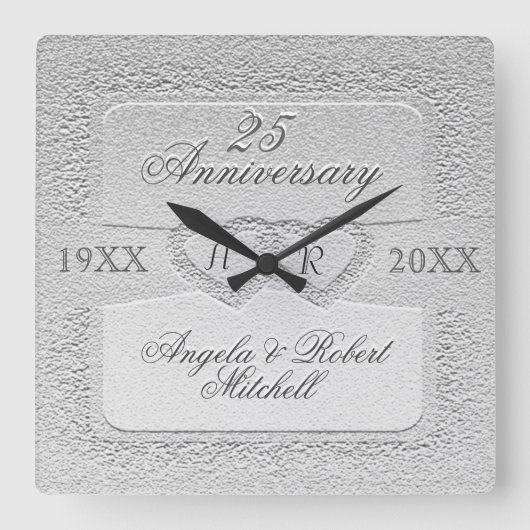 25周年記念モノグラム スクエア壁時計 (正面)