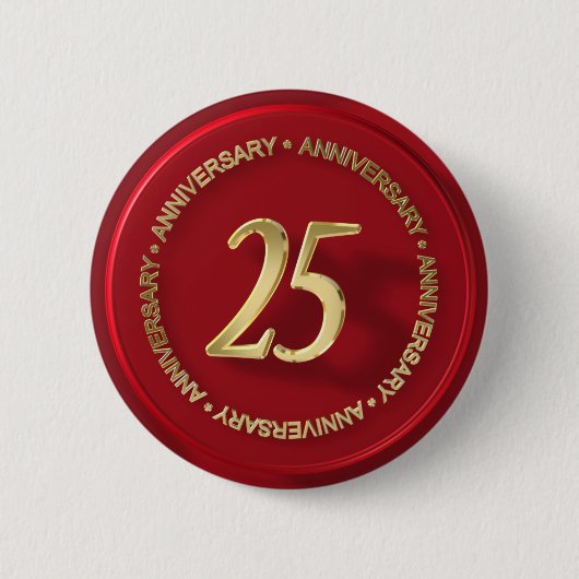 25周年記念レッドワックスシール 缶バッジ (正面)