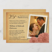 25周年記念ヴィンテージデイジー写真招待状 招待状 (正面/裏面)