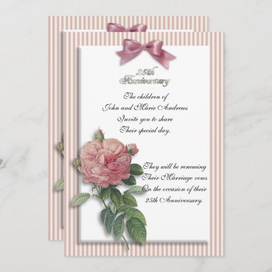 25周年記念ヴィンテージバラ 招待状 (正面/裏面)