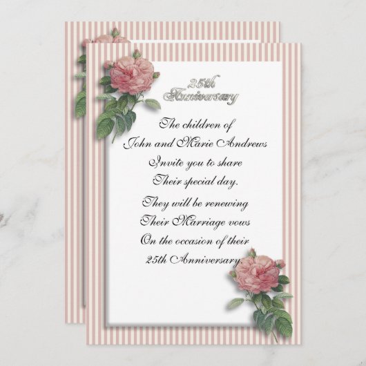 25周年記念ヴィンテージバラ 招待状 (正面/裏面)