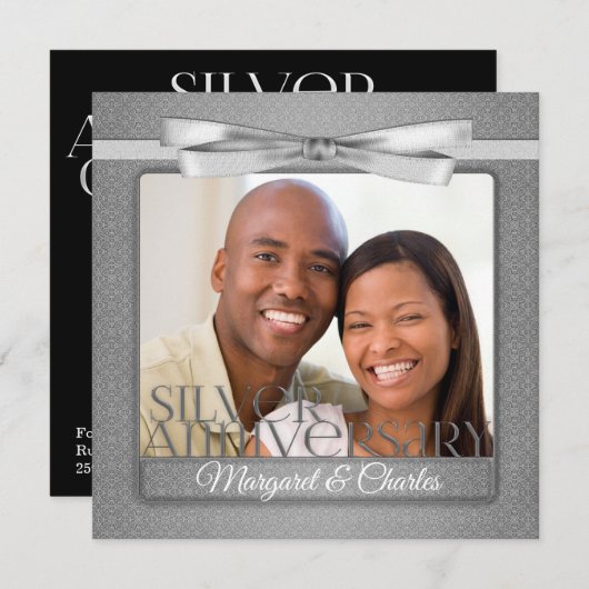 25周年記念写真付きパーティー 招待状 (正面/裏面)