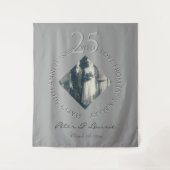 25周年記念写真結婚ダイヤモンドフレーム タペストリー (正面)