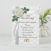 25周年記念招待状ホワイトローズ 招待状 (スタンド正面)