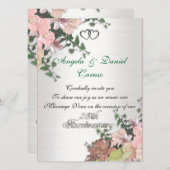 25周年記念招待状水彩花 招待状 (正面/裏面)