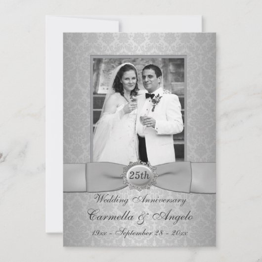 25周年記念招待状 – シルバー紙を使用しない! 招待状 (正面)