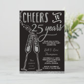 25周年記念招待状（偽のグリッター・ホイル効果） 招待状 (スタンド正面)