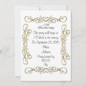 25周年記念招待状 白いバラ シルクサテン 招待状 (裏面)