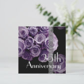 25周年記念招待状-薄紫PURPLEバラ 招待状 (スタンド正面)
