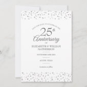 25周年記念日のお知らせ シルバーハート 招待状 (正面)