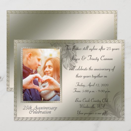 25周年記念日祝賀会 招待状 (正面/裏面)