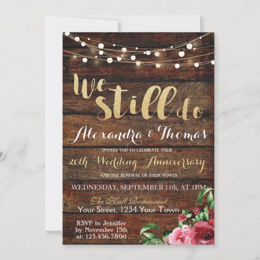 25周年記念日、まだまだ記念日を大切に 招待状 (正面)