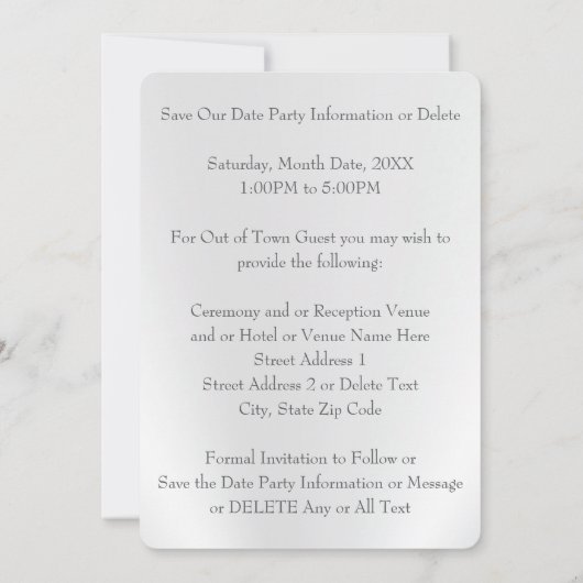 25周年記念日 保存日付カード 招待状 (裏面)