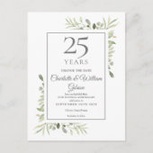 25周年記念日 変更日 緑の植物 案内ポストカード (正面)