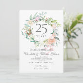 25周年記念日 変更 日付 ローズ フラワーリング 招待状 (スタンド正面)
