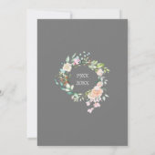 25周年記念日 変更 日付 ローズ フラワーリング 招待状 (裏面)