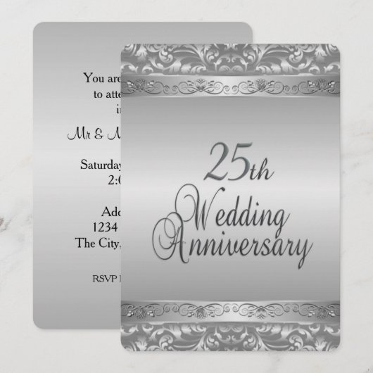 25周年記念日 招待状 (正面/裏面)