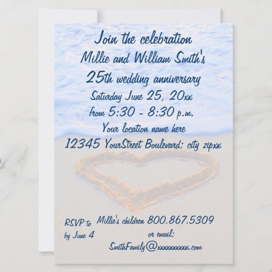 25周年記念日 招待状 (正面)