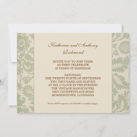25周年記念日 招待状 (裏面)