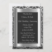 25周年記念日 銀と黒の結婚記念日 | DIY 招待状 (裏面)