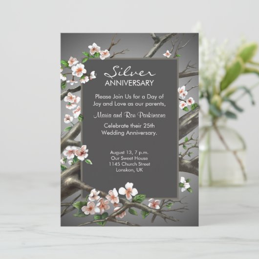 25周年記念日 - 銀婚式 招待状 (スタンド正面)