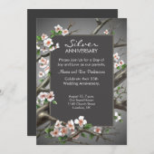 25周年記念日 - 銀婚式 招待状 (正面/裏面)