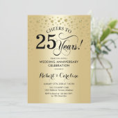 25周年記念祝賀会 - ゴールド ブラック 招待状 (スタンド正面)